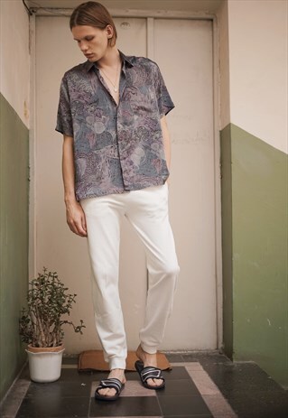 VINTAGE PRINTED SILK PATTERNED SHIRT FROM 80S. LIKE DIOR