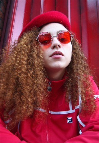 RED LENS SMALL ROUND GLASSES