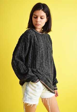 80'S RETRO MINIMALIST OVERSIZED KNIT JUMPER TOP