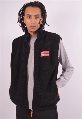VINTAGE NAPAPIJRI FLEECE GILET BLACK