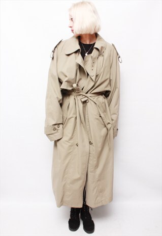 VINTAGE 80'S CLASSIC BEIGE COAT WITH REMOVEABLE LINING