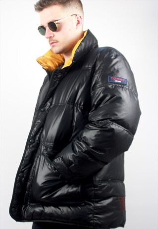 90'S SUPER RARE RETRO BLACK PUFFER JACKET