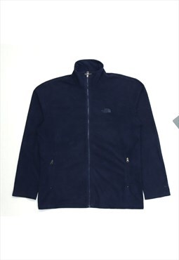 The North Face 90's Spellout Zip Up Fleece Large Blue