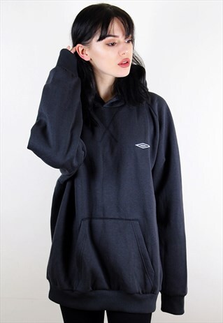 VINTAGE DARK GREY UMBRO UNISEX HOODIE
