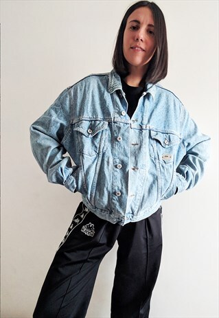 VINTAGE SCHOTT NYC JEANS OVERSIZED DENIM JACKET