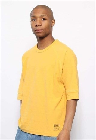 VINTAGE ADIDAS LOGO T-SHIRT YELLOW