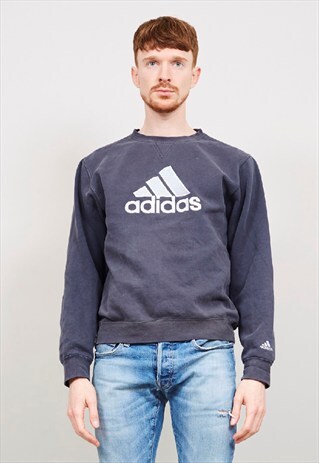 VINTAGE 90'S ADIDAS DARK GREY SWEATER