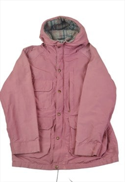 Vintage Hooded Jacket Wool Blanket Lined Pink Ladies Small