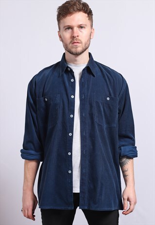 VINTAGE CORDUROY SHIRT BLUE