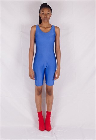 VINTAGE 80'S METALLIC BLUE BODYSUIT