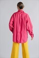 VINTAGE 80S RELAXED BOXY FIT LONG SLEEVE PINK SHIRT M
