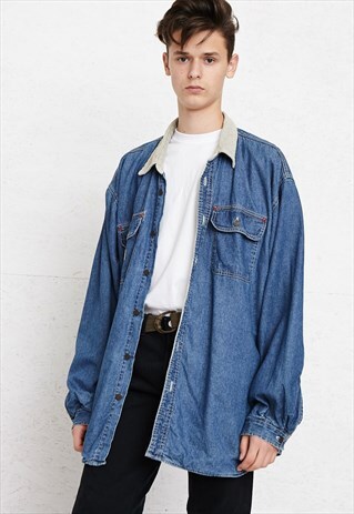 VINTAGE BLUE CROCKER LONG SLEEVE DENIM SHIRT