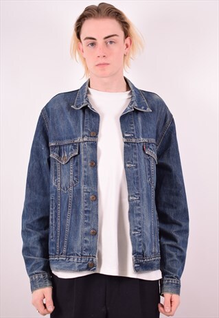 LEVI'S MENS VINTAGE DENIM JACKET LARGE BLUE 90S