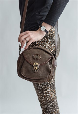 VINTAGE 80S BROWN SHOULDER BAG