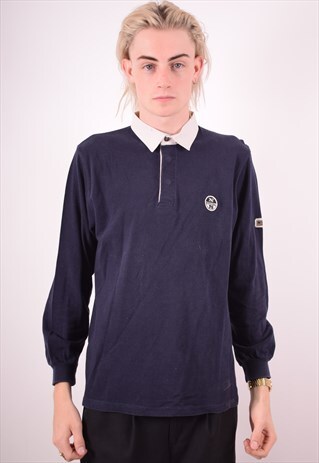 NORTH SAILS MENS VINTAGE POLO SHIRT MEDIUM NAVY BLUE 90S