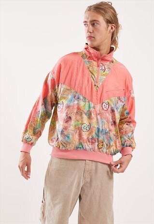 VINTAGE 1/4 ZIP PATTERNED FESTIVAL JACKET