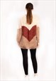 OVERSIZED SUPER SOFT COLOUR BLOCK JUMPER IN BEIGE