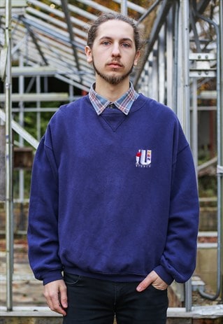 VINTAGE NAVY BLUE SWEATER