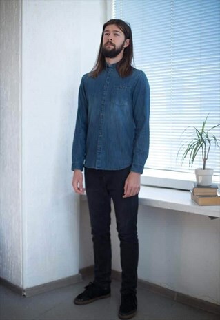 VINTAGE 90'S DARK BLUE DENIM SHIRT
