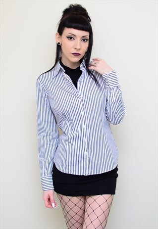 00'S RETRO STRIPED TOMMY HILFIGER FITTED SHIRT