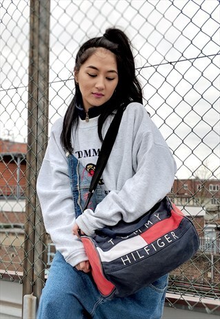 RARE 90S TOMMY HILFIGER MINI DUFFLE WEEKEND BAG