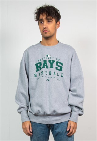 VINTAGE SWEATSHIRT MAJESTIC DEVIL RAYS BASEBALL