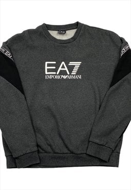 Emporio Armani Vintage Men's Grey & Black Sweatshirt