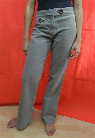 KHAKI DENIM COTTON JEANS