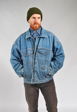 VINTAGE ENGINEERED SHERPA DENIM JACKET