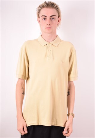 FILA MENS VINTAGE POLO SHIRT MEDIUM KHAKI 90S