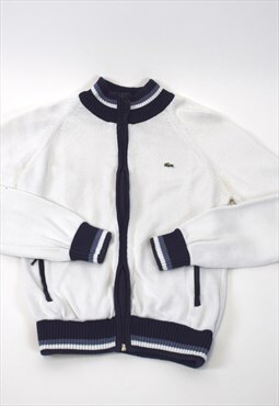 Vintage 90s Lacoste White Knit Jacket 