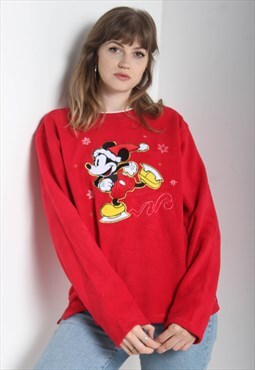 Vintage Disney Mickey Mouse Fleece Sweatshirt Red