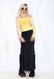 VINTAGE Y2K AMNESIA OFF SHOULDER TOP IN YELLOW