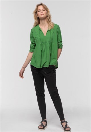 GATHERED LOUNGE PANT IN BLACK