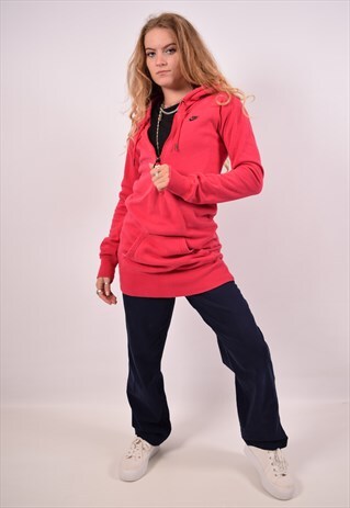 VINTAGE NIKE LONGLINE HOODIE JUMPER PINK
