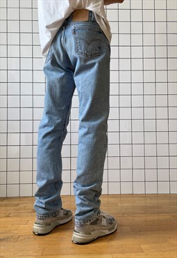 Vintage LEVIS 505 Jeans Wash Denim Pants 80s Orange Tab