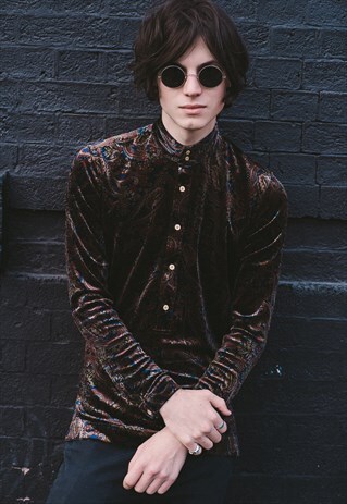MENS PAISLEY VELVET SHIRT