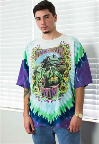 VINTAGE GRATEFUL DEAD ROCK T-SHIRT TIE DYE 90S XXL 12.6