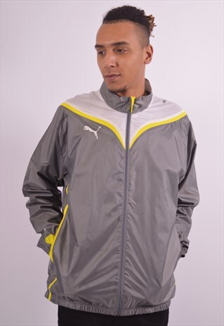 VINTAGE PUMA TRACKSUIT TOP JACKET GREY