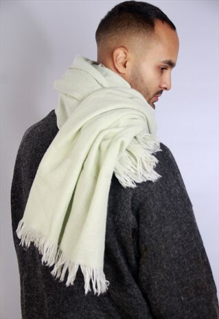 WHITE SCARF / OVERSIZE SCARF / WOOL SCARF