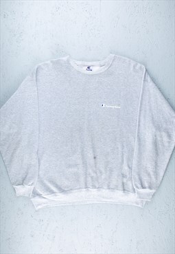 90s Champion Grey Small Logo Essential Sweatshirt - B2274