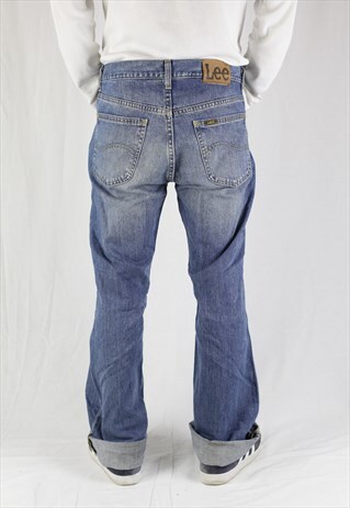 MENS VINTAGE LEE JEANS W34 L32 STRAIGHT BUTTON FLY 90'S