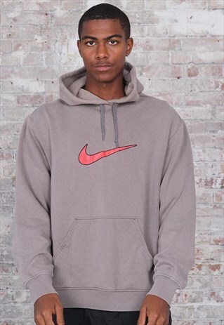 VINTAGE NIKE LOGO HOODIE GREY