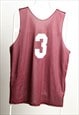 VINTAGE SPRING LEAGUE VEST PRINT MAROON SIZE L