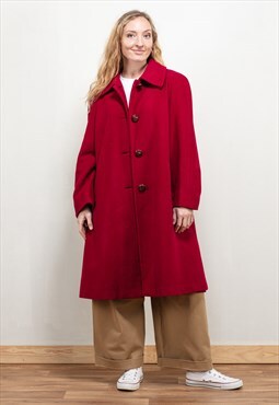 Vintage 90's Wool Coat in Red