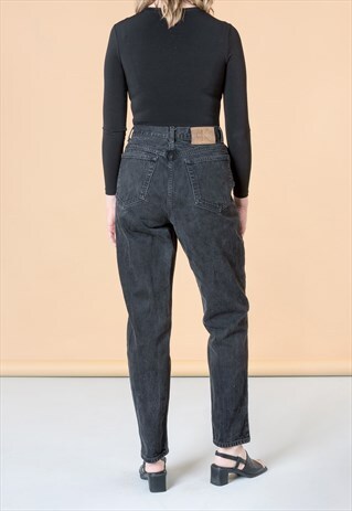 HIGH WAIST JEANS BLACK DENIM 90S CALVIN KLEIN MOM JEAN
