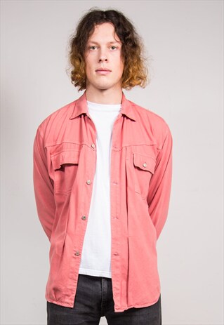 90'S VINTAGE PINK RALPH LAUREN DENIM SHIRT