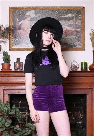 VINTAGE 60S PURPLE VELVET FESTIVAL HOTPANTS