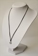 SILVER STAR OF DAVID NECKLACE FOR MEN BLACK CORD JEWISH GIFT