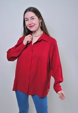 Red plaid minimalist oversized vintage blouse 